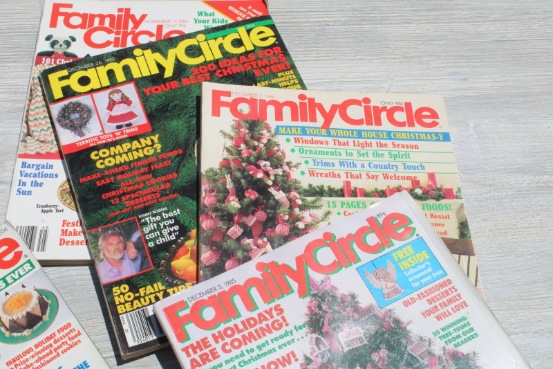 photo of lot 80s vintage Family Circle Christmas magazines baking, holiday recipes, tons of ads!  #4